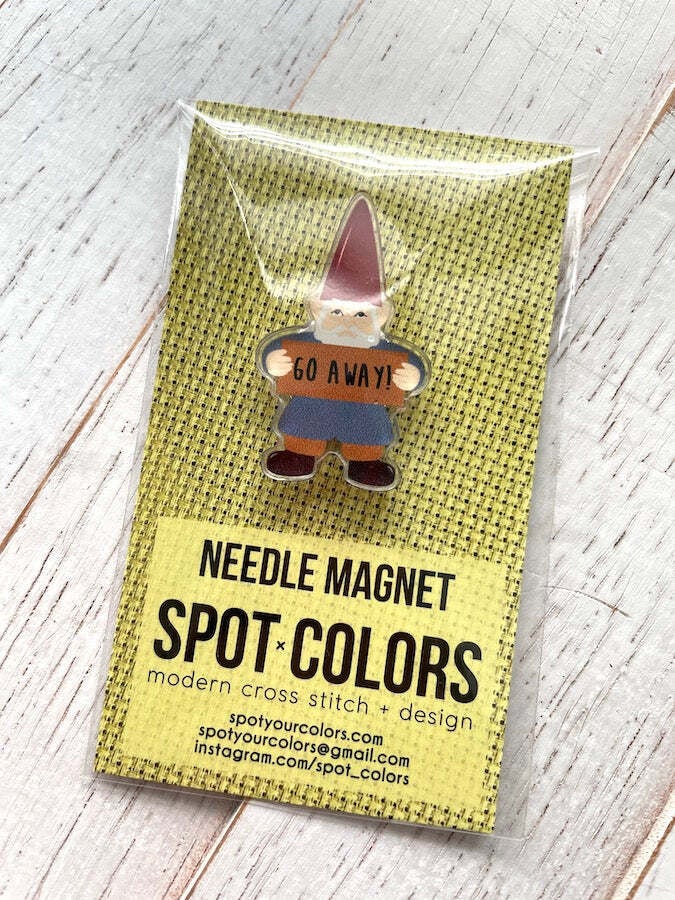 Angry gnome needleminder lazy daisy stitching